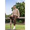 image:imageCOOFANDY Mens Quarter Zip Pullover Sweatshirts for Men Golf Fall Clothes  Fall Fashion 2026 Long Sleeve Pullover Stretch Soft Lightweight WrinkleFree Loose Fit Collared Casual Travel GolfSand Khaki