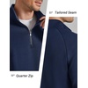 image:imageCOOFANDY Mens Quarter Zip Pullover Sweatshirts for Men Golf Fall Clothes  Fall Fashion 2026 Long Sleeve Pullover Stretch Soft Lightweight WrinkleFree Loose Fit Collared Casual Travel GolfNavy Blue