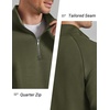 image:imageCOOFANDY Mens Quarter Zip Pullover Sweatshirts for Men Golf Fall Clothes  Fall Fashion 2026 Long Sleeve Pullover Stretch Soft Lightweight WrinkleFree Loose Fit Collared Casual Travel GolfArmy Green