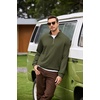 image:imageCOOFANDY Mens Quarter Zip Pullover Sweatshirts for Men Golf Fall Clothes  Fall Fashion 2026 Long Sleeve Pullover Stretch Soft Lightweight WrinkleFree Loose Fit Collared Casual Travel GolfArmy Green