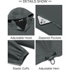 image:imageCOOFANDY Mens Rain Jacket Lightweight Waterproof Raincoat Packable Rain Shell Jacket With Hood Golf Hiking WindbreakerDeep Gray