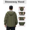 image:imageCOOFANDY Mens Rain Jacket Waterproof Packable Raincoat Lightweight Rain Shell Hood Travel Golf Hiking Cycling Zip PocketsArmy Green