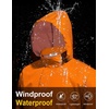image:imageCOOFANDY Mens Rain Jacket Waterproof Packable Raincoat Lightweight Rain Shell Hood Travel Golf Hiking Cycling Zip PocketsOrange