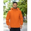 image:imageCOOFANDY Mens Rain Jacket Waterproof Packable Raincoat Lightweight Rain Shell Hood Travel Golf Hiking Cycling Zip PocketsOrange