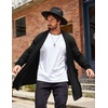image:imageCOOFANDY Mens Ruffle Shawl Collar Cardigan Open Front Lightweight Long Length Drape Cape Overcoat with PocketsBlack