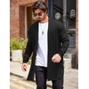 image:imageCOOFANDY Mens Ruffle Shawl Collar Cardigan Open Front Lightweight Long Length Drape Cape Overcoat with PocketsBlack