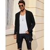 image:imageCOOFANDY Mens Ruffle Shawl Collar Cardigan Open Front Lightweight Long Length Drape Cape Overcoat with PocketsBlack