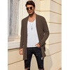 image:imageCOOFANDY Mens Ruffle Shawl Collar Cardigan Open Front Lightweight Long Length Drape Cape Overcoat with PocketsCoffe
