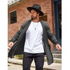 image:imageCOOFANDY Mens Ruffle Shawl Collar Cardigan Open Front Lightweight Long Length Drape Cape Overcoat with PocketsDeep Gray