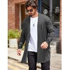image:imageCOOFANDY Mens Ruffle Shawl Collar Cardigan Open Front Lightweight Long Length Drape Cape Overcoat with PocketsDeep Gray