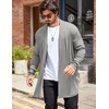 image:imageCOOFANDY Mens Ruffle Shawl Collar Cardigan Open Front Lightweight Long Length Drape Cape Overcoat with PocketsGray