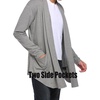 image:imageCOOFANDY Mens Ruffle Shawl Collar Cardigan Open Front Lightweight Long Length Drape Cape Overcoat with PocketsGray
