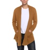 image:imageCOOFANDY Mens Ruffle Shawl Collar Cardigan Open Front Lightweight Long Length Drape Cape Overcoat with PocketsLight Brown
