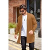 image:imageCOOFANDY Mens Ruffle Shawl Collar Cardigan Open Front Lightweight Long Length Drape Cape Overcoat with PocketsLight Brown