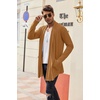 image:imageCOOFANDY Mens Ruffle Shawl Collar Cardigan Open Front Lightweight Long Length Drape Cape Overcoat with PocketsLight Brown