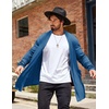 image:imageCOOFANDY Mens Ruffle Shawl Collar Cardigan Open Front Lightweight Long Length Drape Cape Overcoat with PocketsNavy Blue