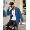 image:imageCOOFANDY Mens Ruffle Shawl Collar Cardigan Open Front Lightweight Long Length Drape Cape Overcoat with PocketsNavy Blue