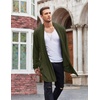 image:imageCOOFANDY Mens Ruffle Shawl Collar Cardigan Open Front Lightweight Long Length Drape Cape Overcoat with PocketsOlive Green