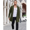 image:imageCOOFANDY Mens Ruffle Shawl Collar Cardigan Open Front Lightweight Long Length Drape Cape Overcoat with PocketsOlive Green
