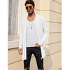 image:imageCOOFANDY Mens Ruffle Shawl Collar Cardigan Open Front Lightweight Long Length Drape Cape Overcoat with PocketsWhite