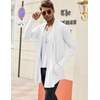 image:imageCOOFANDY Mens Ruffle Shawl Collar Cardigan Open Front Lightweight Long Length Drape Cape Overcoat with PocketsWhite