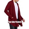 image:imageCOOFANDY Mens Ruffle Shawl Collar Cardigan Open Front Lightweight Long Length Drape Cape Overcoat with PocketsWine Red