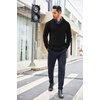 image:imageCOOFANDY Mens Shawl Collar Sweaters VNeck Relaxed Fit Cable PulloversBlack