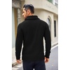 image:imageCOOFANDY Mens Shawl Collar Sweaters VNeck Relaxed Fit Cable PulloversBlack