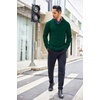 image:imageCOOFANDY Mens Shawl Collar Sweaters VNeck Relaxed Fit Cable PulloversDark Green
