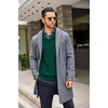 image:imageCOOFANDY Mens Shawl Collar Sweaters VNeck Relaxed Fit Cable PulloversDark Green