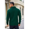 image:imageCOOFANDY Mens Shawl Collar Sweaters VNeck Relaxed Fit Cable PulloversDark Green