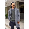 image:imageCOOFANDY Mens Shawl Collar Sweaters VNeck Relaxed Fit Cable PulloversGrey