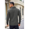 image:imageCOOFANDY Mens Shawl Collar Sweaters VNeck Relaxed Fit Cable PulloversGrey