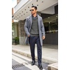image:imageCOOFANDY Mens Shawl Collar Sweaters VNeck Relaxed Fit Cable PulloversGrey