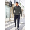 image:imageCOOFANDY Mens Shawl Collar Sweaters VNeck Relaxed Fit Cable PulloversGrey