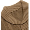 image:imageCOOFANDY Mens Shawl Collar Sweaters VNeck Relaxed Fit Cable PulloversKhaki