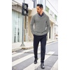 image:imageCOOFANDY Mens Shawl Collar Sweaters VNeck Relaxed Fit Cable PulloversLight Grey