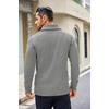 image:imageCOOFANDY Mens Shawl Collar Sweaters VNeck Relaxed Fit Cable PulloversLight Grey