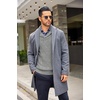 image:imageCOOFANDY Mens Shawl Collar Sweaters VNeck Relaxed Fit Cable PulloversLight Grey
