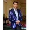 image:imageCOOFANDY Mens Shiny Sequin Blazer Tuxedo Party Dinner Prom One Button Suit JacketNavy Blue