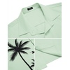 image:imageCOOFANDY Mens Short Sleeve Button Down Shirt Casual Summer Beach Untucked Vacation Textured Shirts with PocketSage Green  Palm Tree