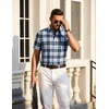 image:imageCOOFANDY Mens Short Sleeve Button Down Shirts Plaid Summer Dress Shirt with Pocket Business Casual Outfits for MenBlack White Plaid