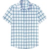 image:imageCOOFANDY Mens Short Sleeve Button Down Shirts Plaid Summer Dress Shirt with Pocket Business Casual Outfits for MenBlue White Plaid