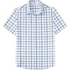 image:imageCOOFANDY Mens Short Sleeve Button Down Shirts Plaid Summer Dress Shirt with Pocket Business Casual Outfits for MenDark Blue White