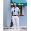 image:imageCOOFANDY Mens Short Sleeve Button Down Shirts Plaid Summer Dress Shirt with Pocket Business Casual Outfits for MenWhite Blue Plaid