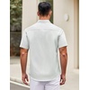 image:imageCOOFANDY Mens Short Sleeve Casual Button Down Shirts Summer Untucked Dress Shirts with PocketGreen Stripewhite