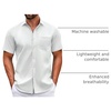image:imageCOOFANDY Mens Short Sleeve Casual Button Down Shirts Summer Untucked Dress Shirts with PocketGreen Stripewhite