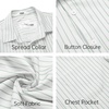 image:imageCOOFANDY Mens Short Sleeve Casual Button Down Shirts Summer Untucked Dress Shirts with PocketGreen Stripewhite