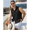 image:imageCOOFANDY Mens Sleeveless Beach Shirts Summer Button Up Tank Tops Casual Textured Tank ShirtBlack