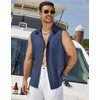 image:imageCOOFANDY Mens Sleeveless Beach Shirts Summer Button Up Tank Tops Casual Textured Tank ShirtBlue Violet